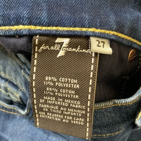 7 for All Mankind Gwenevere Jeans Women's Size 27 Stretch Medium Wash Bleu Denim - Picture 9 of 9